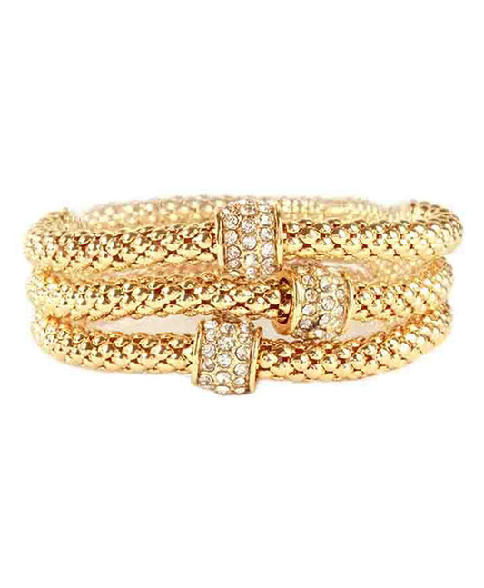 Metal Rhinestone Caviar Aluminum Coating Bracelet
