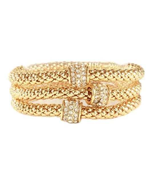 Metal Pave Aluminum Coating Elastic Bracelet
