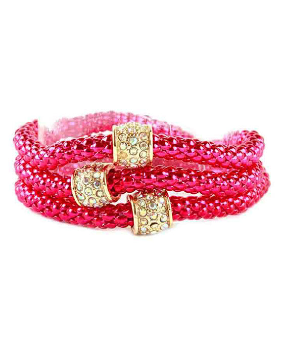 Metal Rhinestone Caviar Aluminum Coating Bracelet