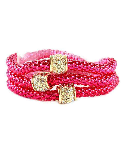Metal Rhinestone Caviar Aluminum Coating Bracelet