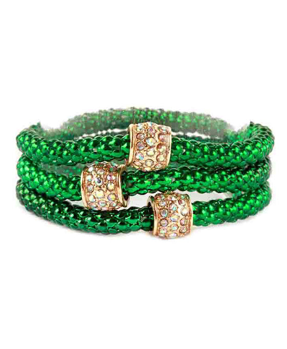 Metal Rhinestone Caviar Aluminum Coating Bracelet