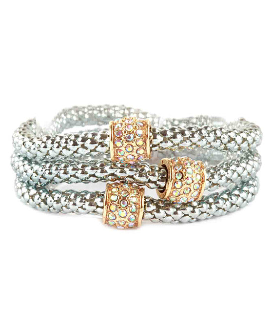 Metal Pave Aluminum Coating Elastic Bracelet
