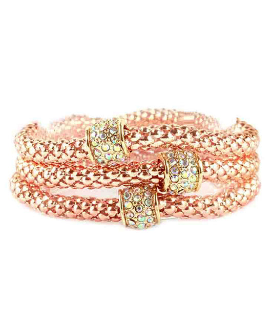 Metal Pave Aluminum Coating Elastic Bracelet