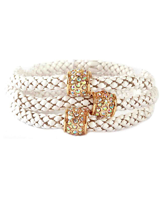 Metal Pave Aluminum Coating Elastic Bracelet