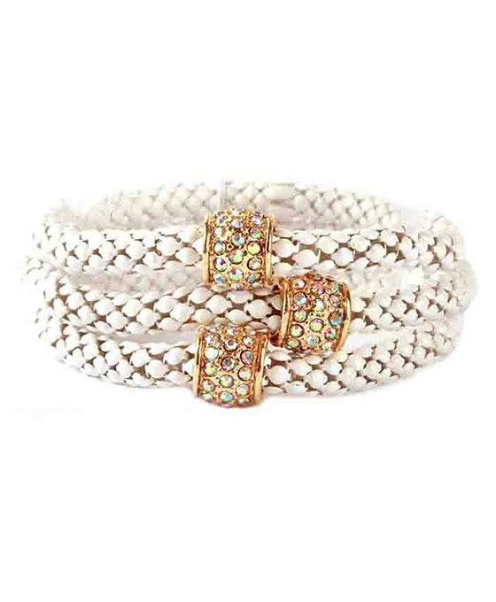 Metal Rhinestone Caviar Aluminum Coating Bracelet