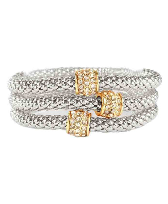 Metal Rhinestone Caviar Aluminum Coating Bracelet