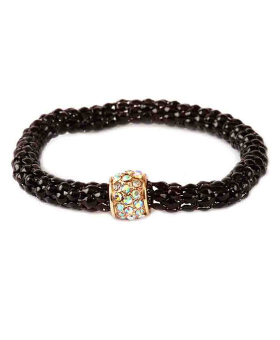 Metal Pave Aluminum Coating Elastic Bracelet