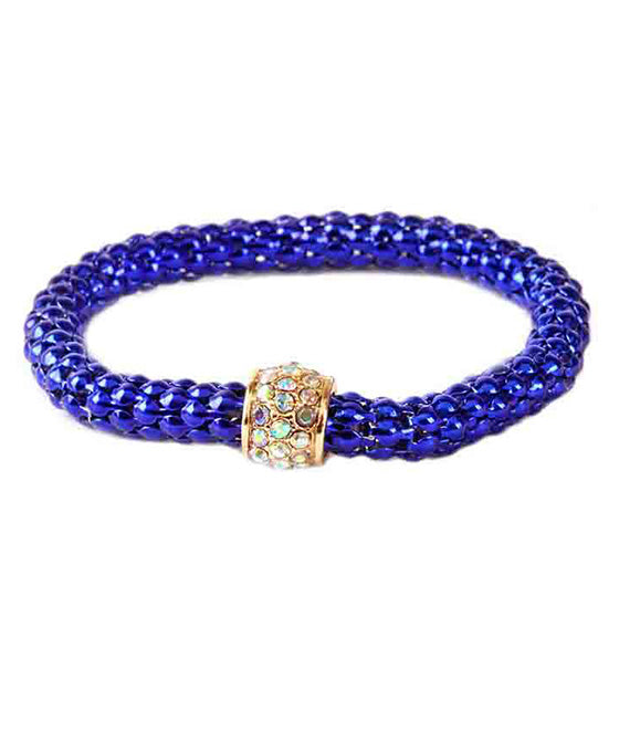 Metal Pave Aluminum Coating Elastic Bracelet