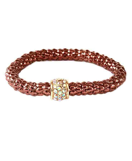 Metal Pave Aluminum Coating Elastic Bracelet