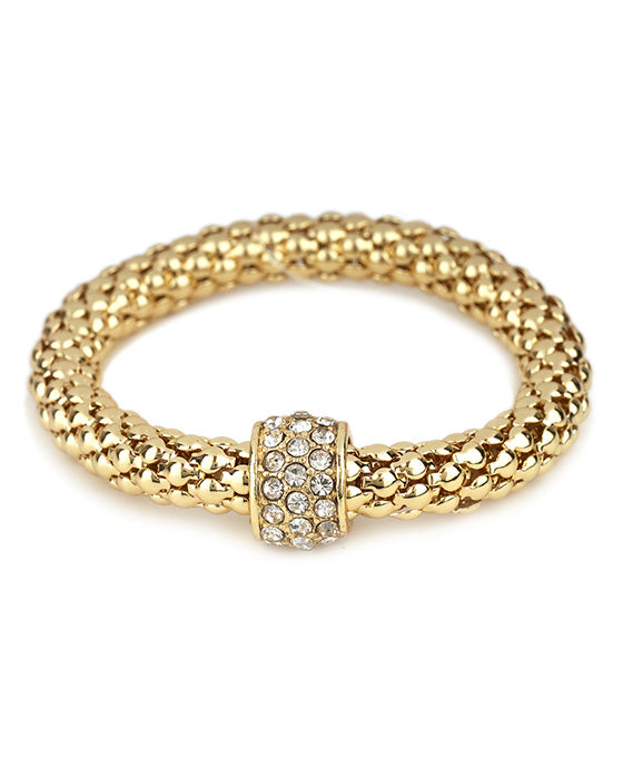 Metal Pave Aluminum Coating Elastic Bracelet