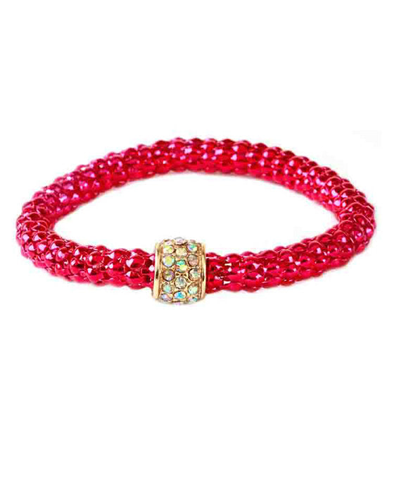 Metal Pave Aluminum Coating Elastic Bracelet
