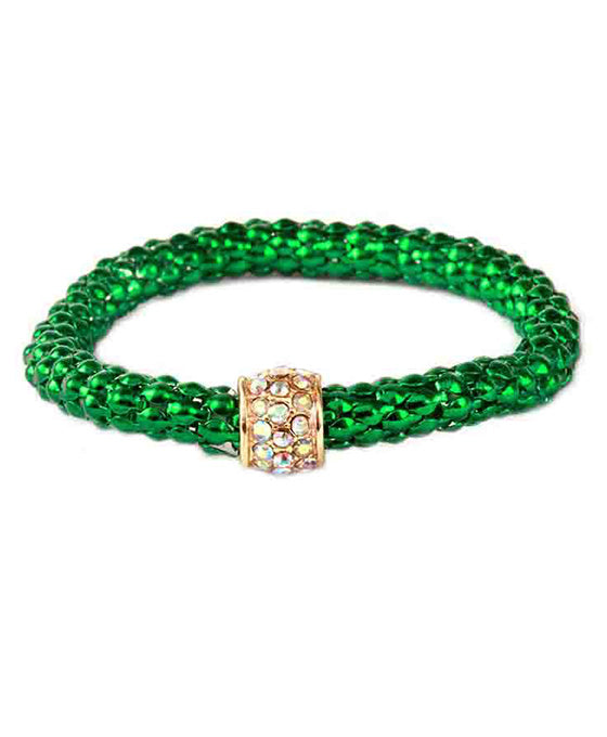 Metal Pave Aluminum Coating Elastic Bracelet