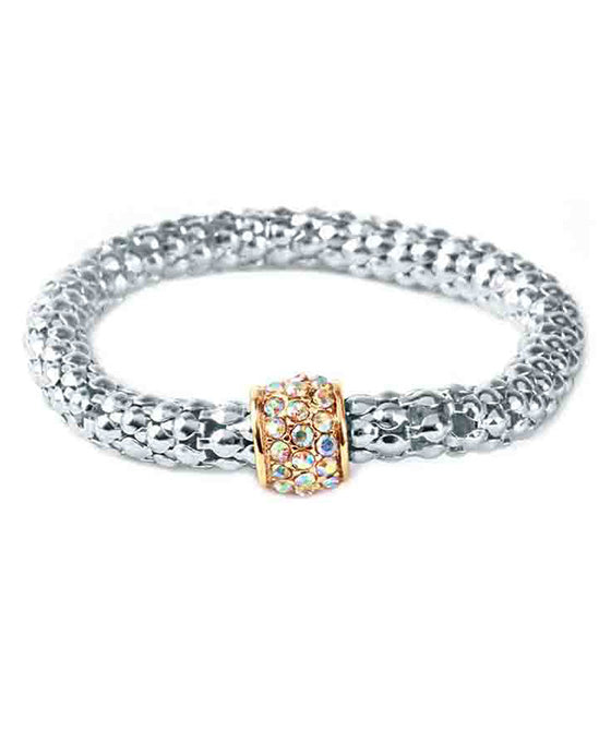 Metal Pave Aluminum Coating Elastic Bracelet