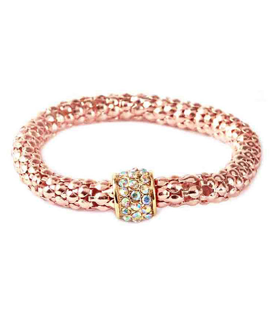 Metal Pave Aluminum Coating Elastic Bracelet