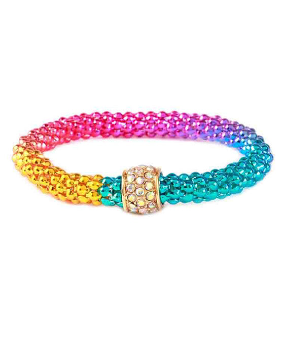 Metal Pave Aluminum Coating Elastic Bracelet