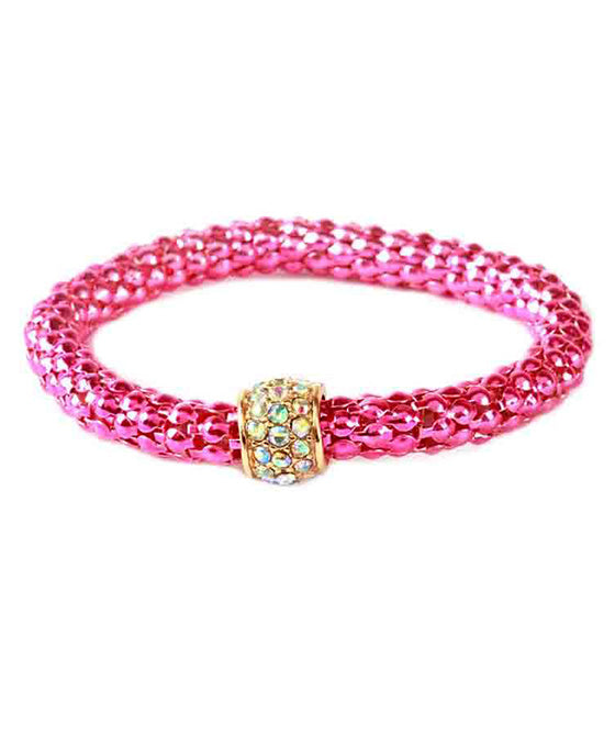 Metal Pave Aluminum Coating Elastic Bracelet