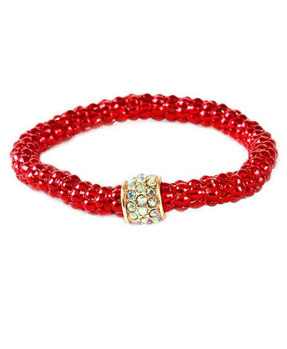 Metal Pave Aluminum Coating Elastic Bracelet