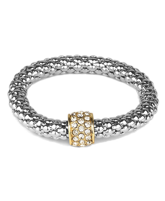 Metal Pave Aluminum Coating Elastic Bracelet