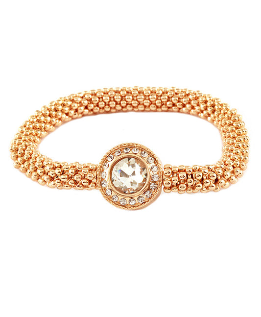 Rhinestone Elastic Round Bracelet