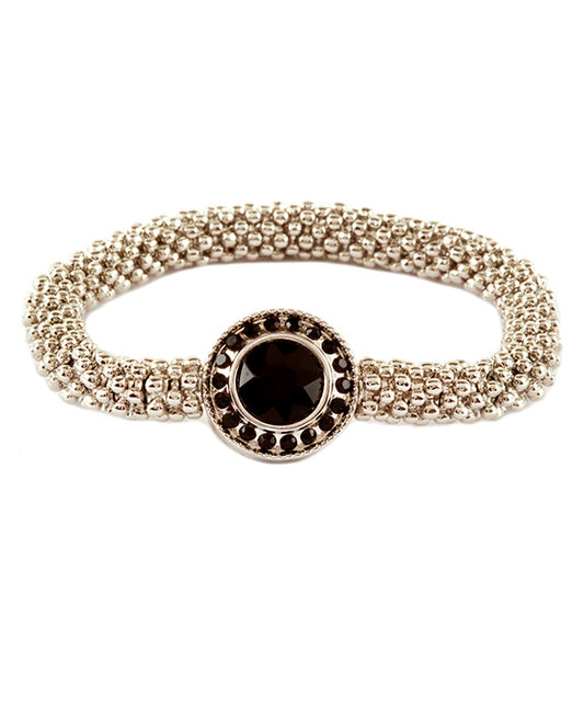 Rhinestone Elastic Round Bracelet