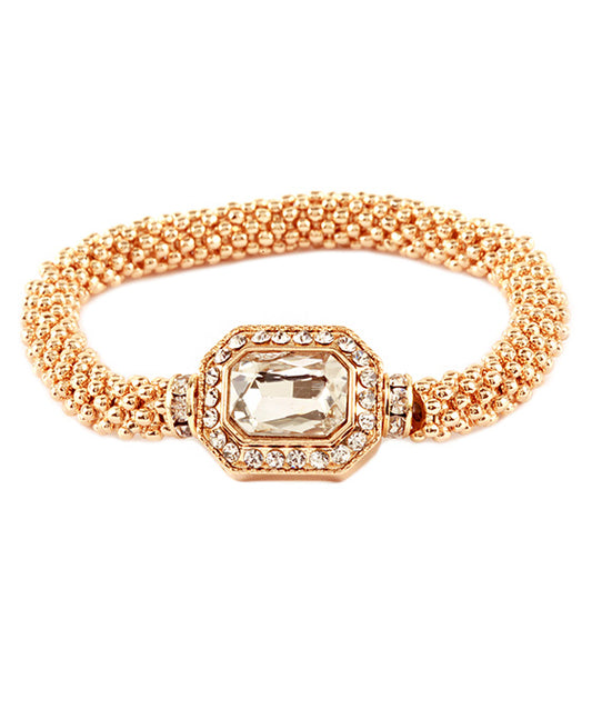 Metal Rhinestone Elastic Bracelet