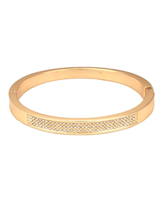 Metal w/ Semiprecious Bangle Hinge Bracelet