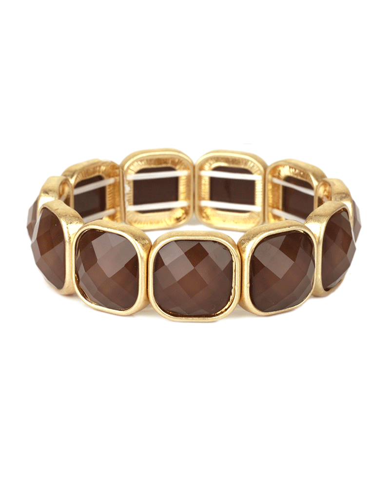 Faceted Stones Elastic Bracelet