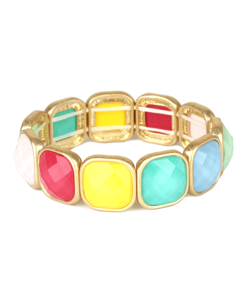 Faceted Stones Elastic Bracelet