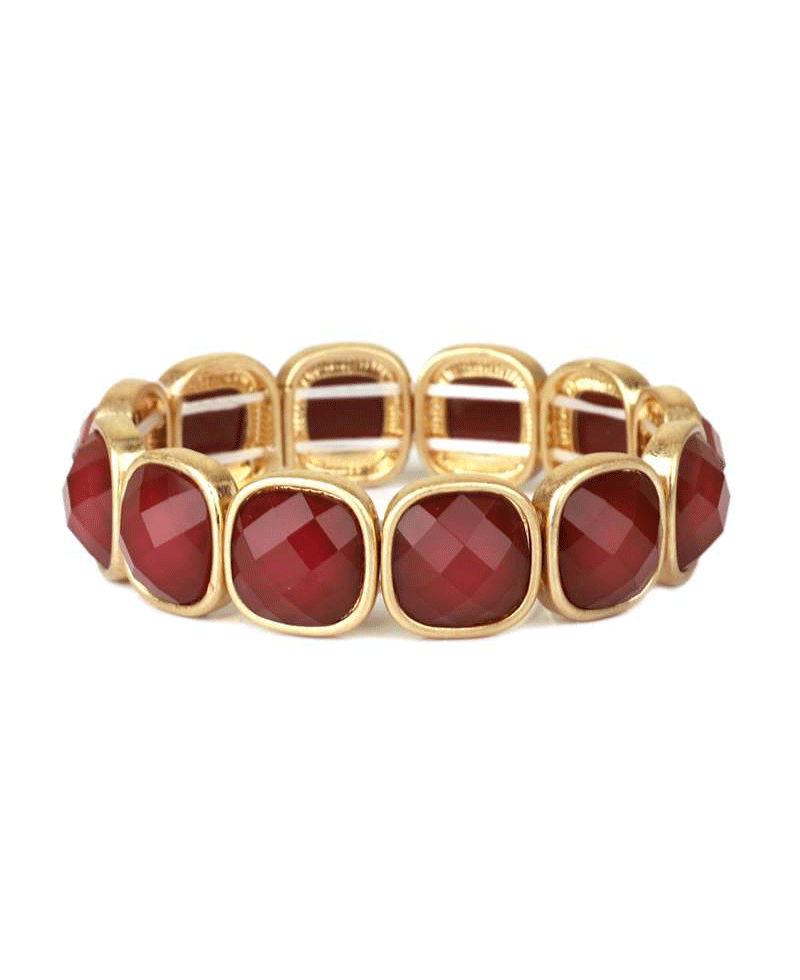 Faceted Stone Stretch Bracelet