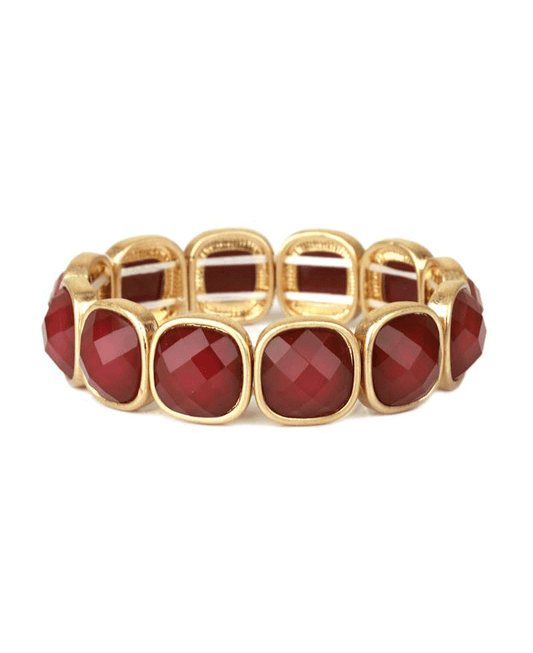 Faceted Stone Stretch Bracelet