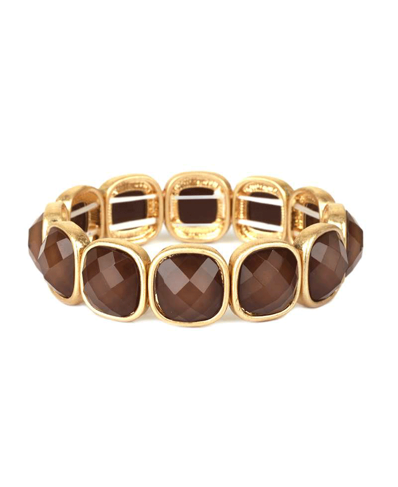 Faceted Stone Stretch Bracelet