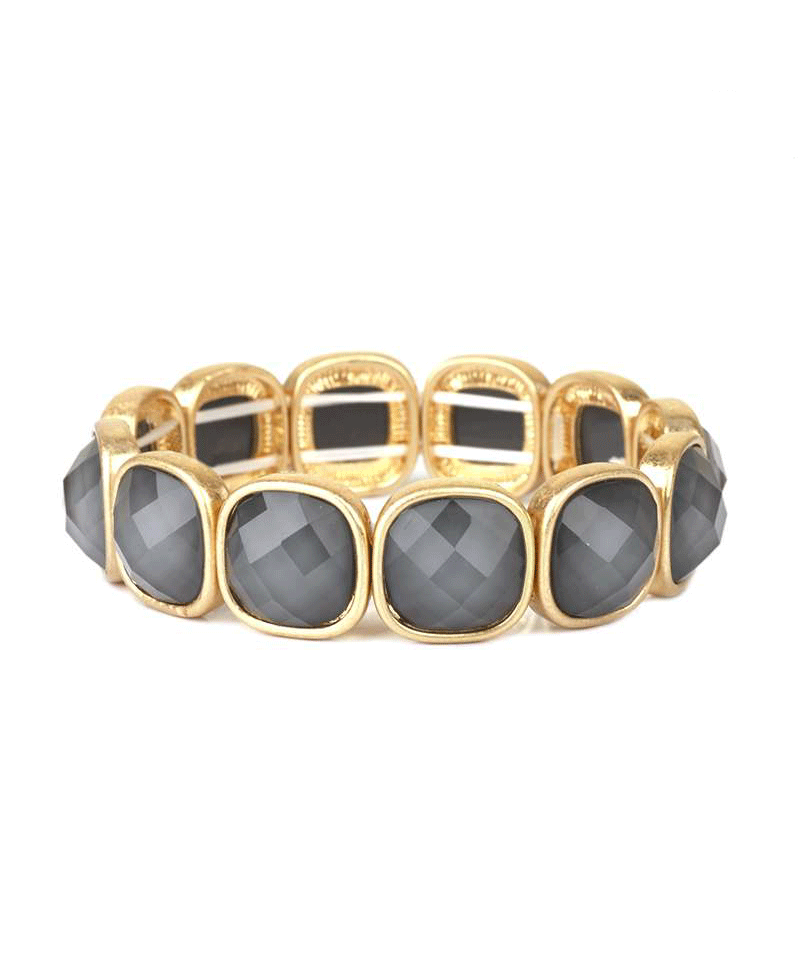 Faceted Stone Stretch Bracelet