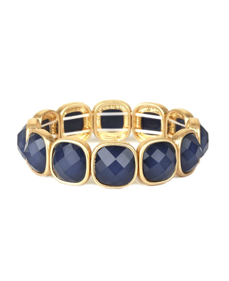 Faceted Stone Stretch Bracelet