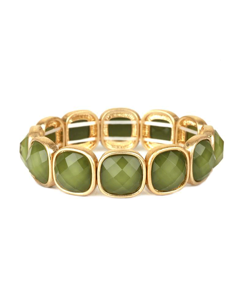 Faceted Stone Stretch Bracelet