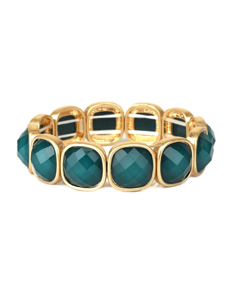 Faceted Stone Stretch Bracelet
