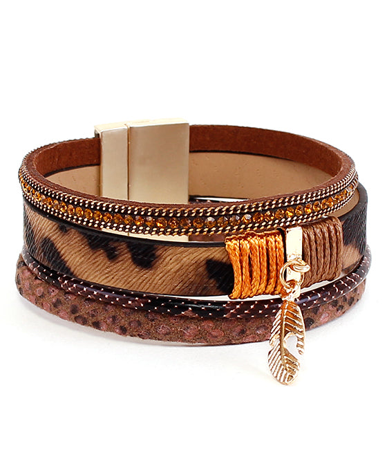 Animal Print Leather Bracelet