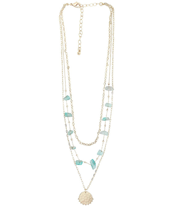 Multi Layered Natural Stone Necklace