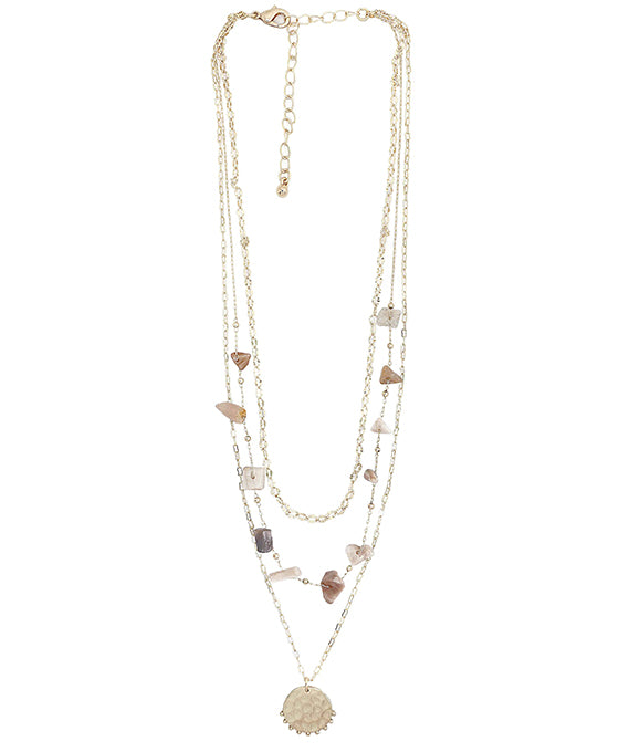 Multi Layered Natural Stone Necklace