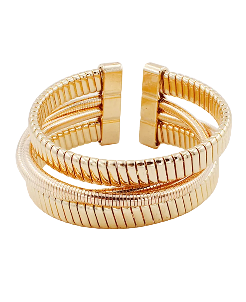 Multi Strand Snake Chain Cuff Bracelet