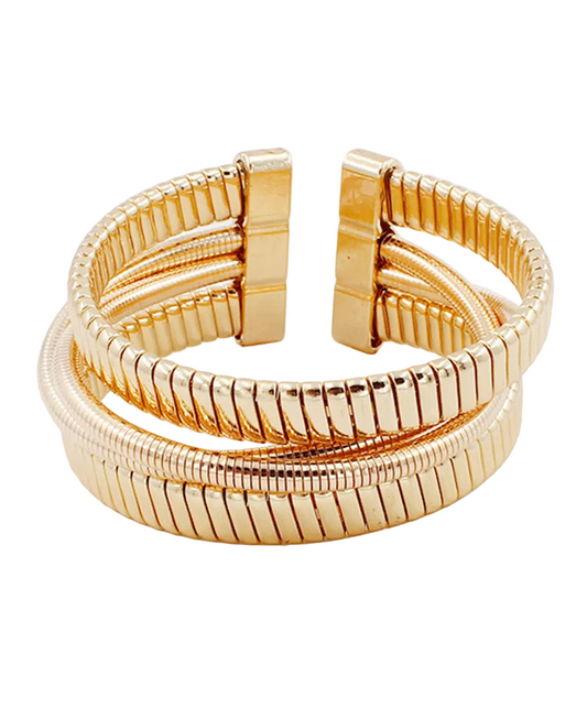 Multi Strand Snake Chain Cuff Bracelet