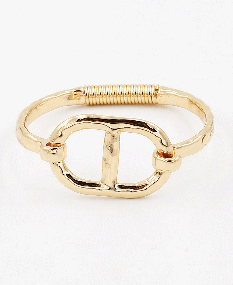 Metal Oval Accent Bangle Bracelet