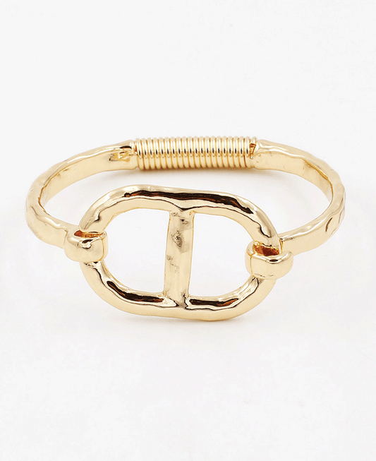 Metal Oval Accent Bangle Bracelet