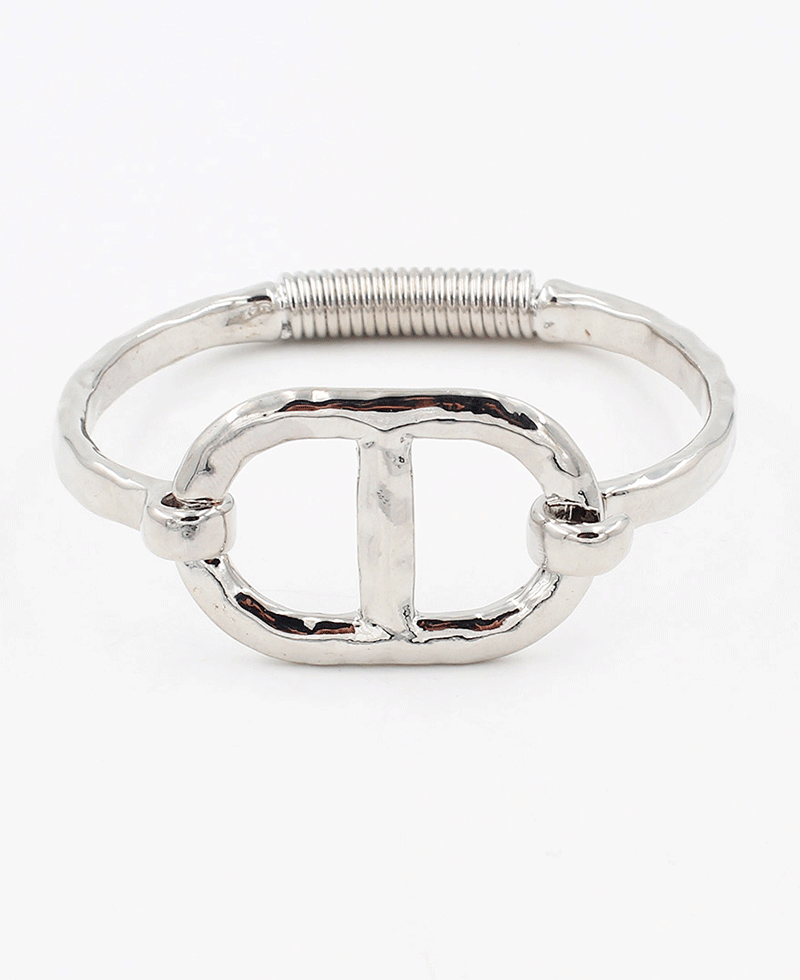 Metal Oval Accent Bangle Bracelet