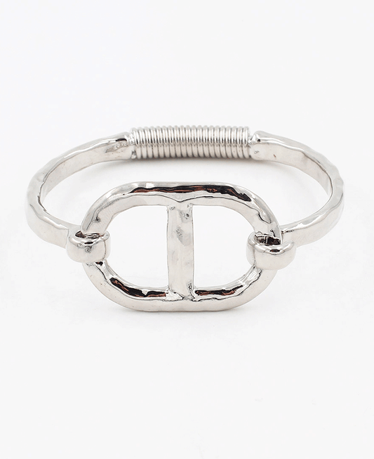 Metal Oval Accent Bangle Bracelet