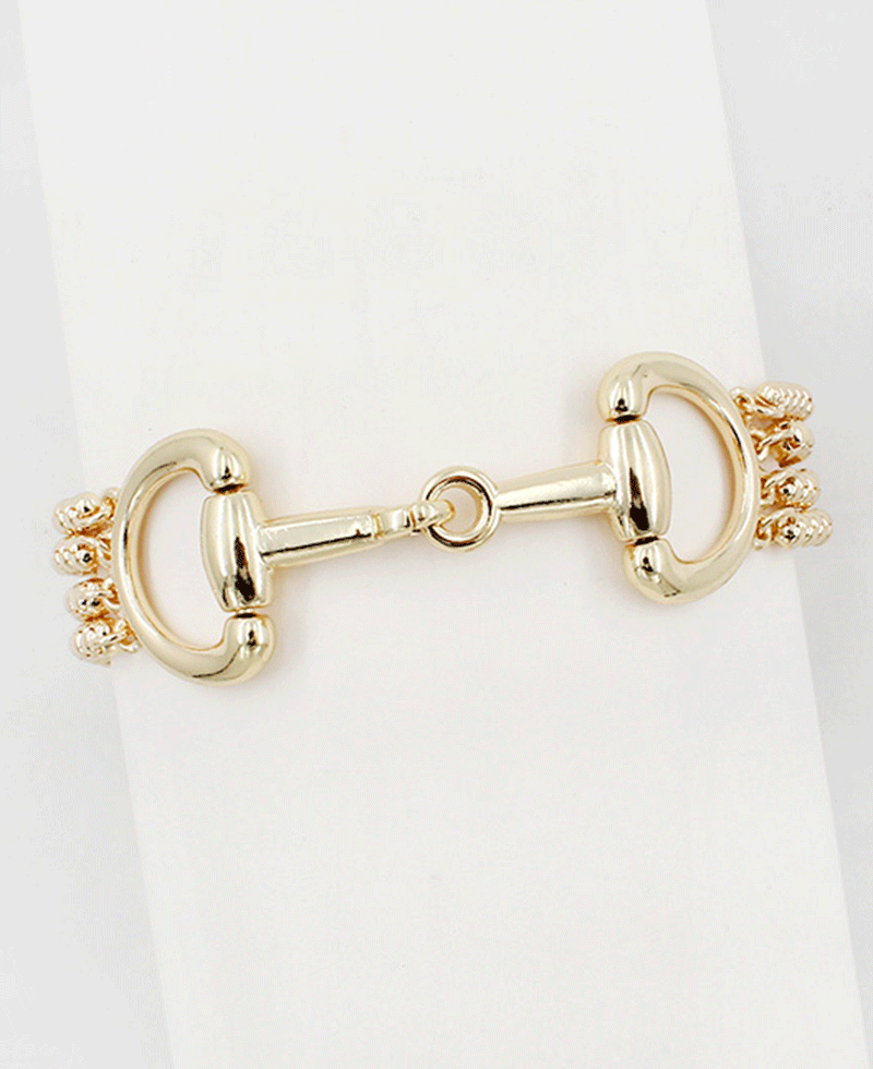 Multi Strand Horsebit Chain Bracelet