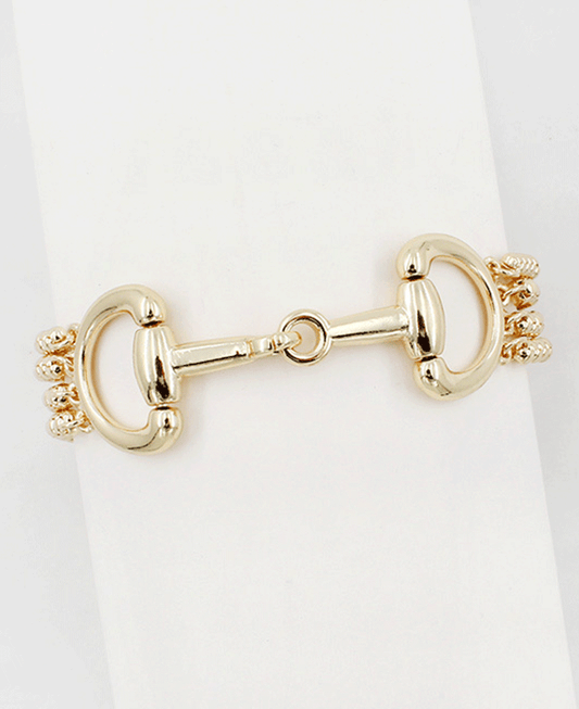 Multi Strand Horsebit Chain Bracelet