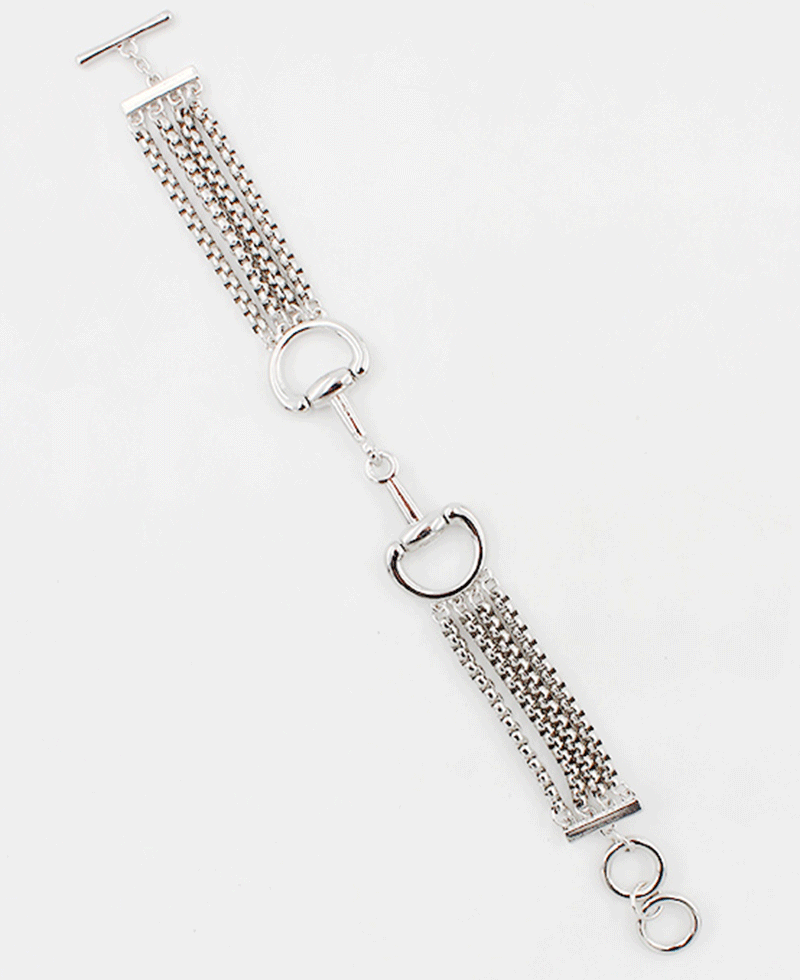 Multi Strand Horsebit Chain Bracelet