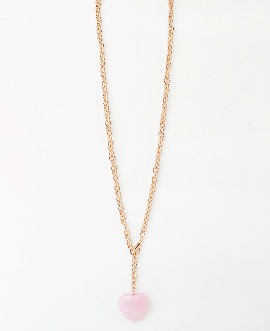 Heart Shape Stone Pendant Chain Necklace