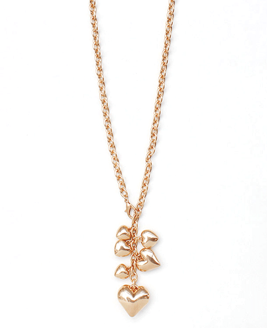 Multi Heart Pendant Chain Long Necklace