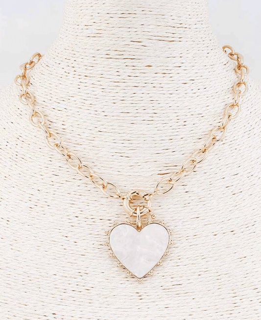 MOP Heart Chain Necklace